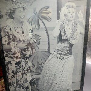 Black & White Lucy Hawaiian Vacation Episode Photo Framed